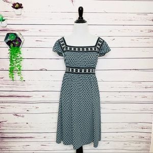 MSSP Max Studio Blue Flutter Sleeve Casual Dress Size Small Cottage Prairie